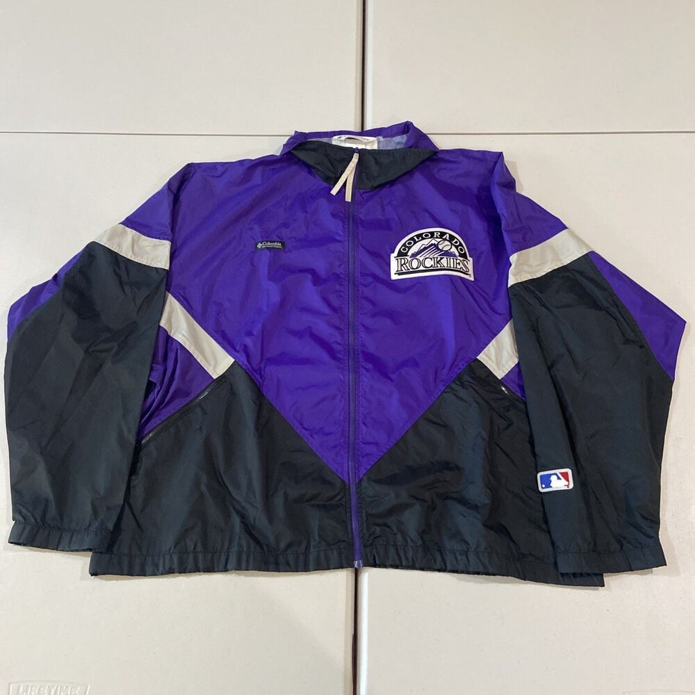 Vintage 90s Columbia Colorado Rockies Windbreaker Pullover Men’s Large/XL MLB